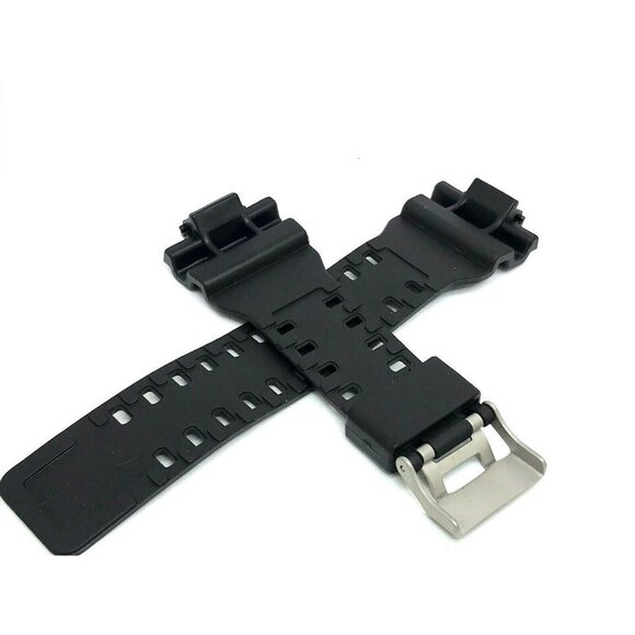 Men's Watch Band Replacement Black Rubber Strap 15.5/29mm Lug Silver Buc… - Picture 2 of 8